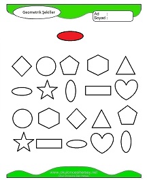 okul öncesi çocuklar Geometrik Şekilleri Boya çalışma sayfaları